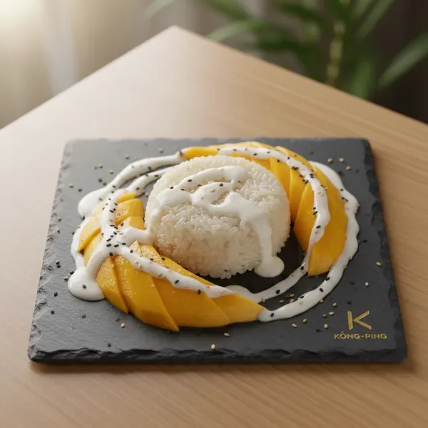 Traditional mango sticky rice dessert